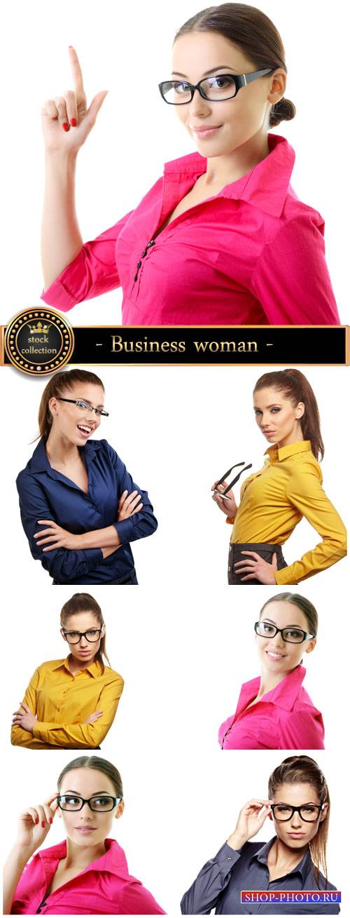 Business woman in glasses - Stock Photo