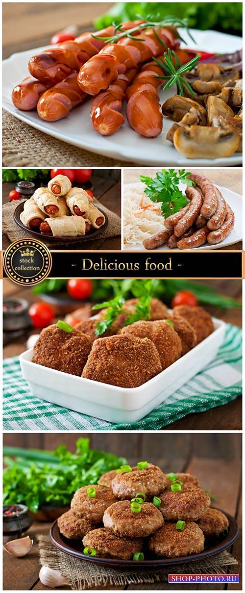 Delicious food, meat dishes - stock photos