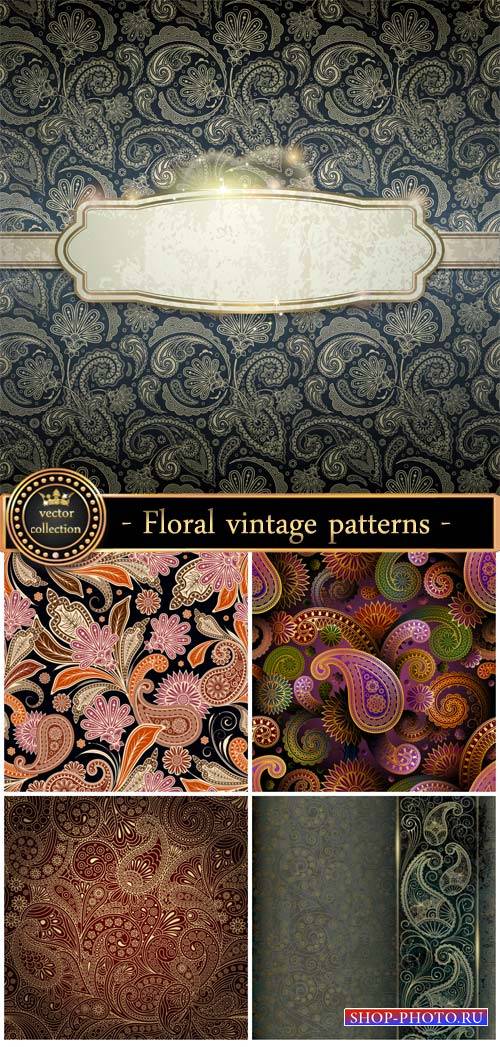 Floral patterns, vintage backgrounds