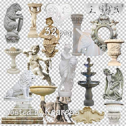 Растровый клипарт png - Статуи, барельефы, колонны, фонтаны и другие элементы архитектуры