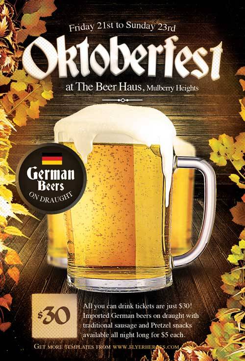 PSD исходник флаера - Oktoberfest Fv