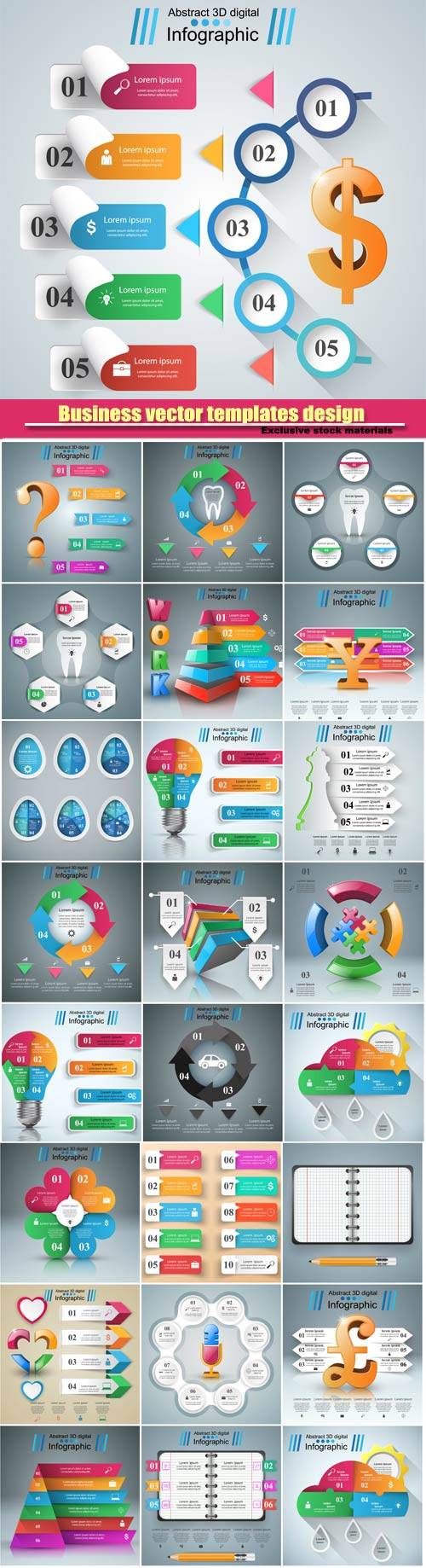3D business infographic vector design