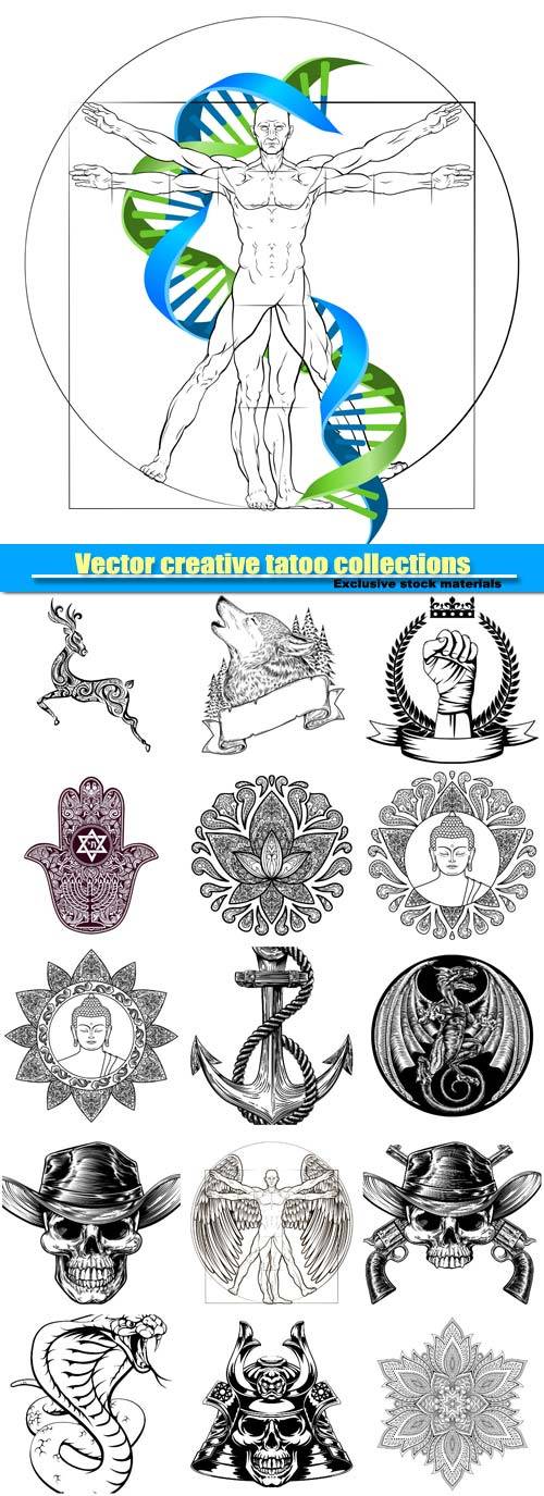 Vector creative tatoo collections