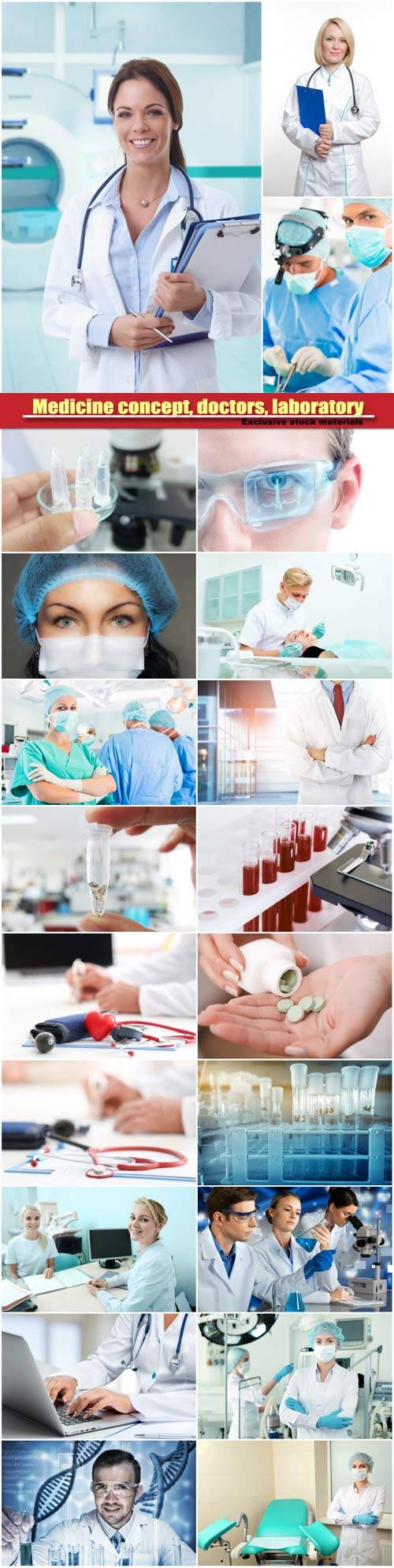 Medicine concept, doctors, laboratory