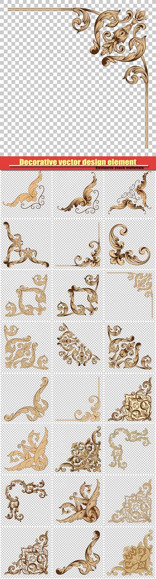 Decorative vector design element, vintage baroque ornament