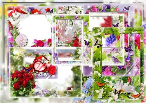 Набор рамок для фотошопа – Мир любви и цветов