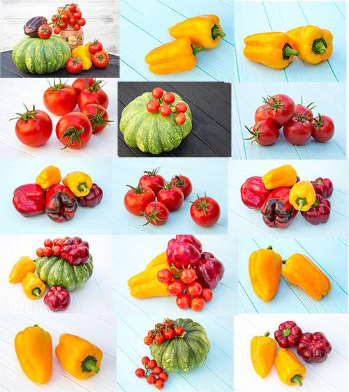   Овощи - томаты, перец, тыква - Клипарт / Vegetables - tomatoes, pepper, pumpkin - Clipart