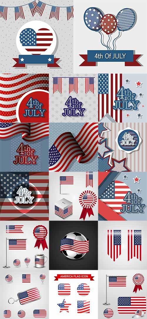 4 июля. Символика США - Векторный клипарт / 4th of July. USA Symbolics - Vector Graphics