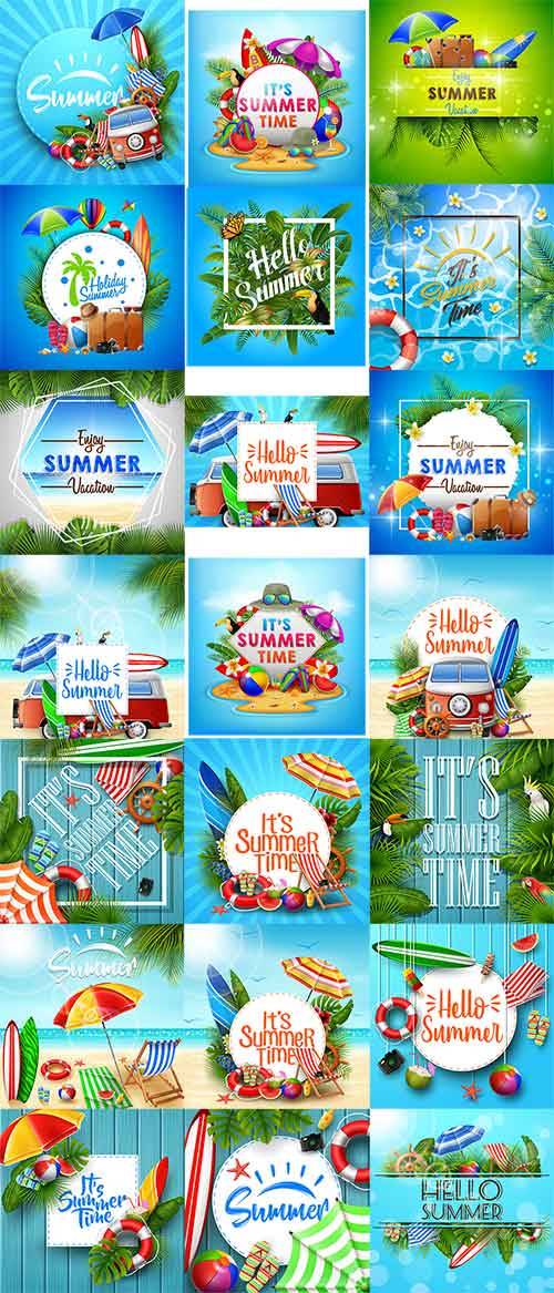 Летние фоны в векторе / Summer backgrounds in vector