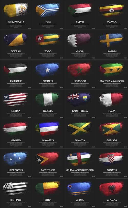  Флаги народов мира - 4 - Векторный клипарт / World flags - 4 - Vector Graphics