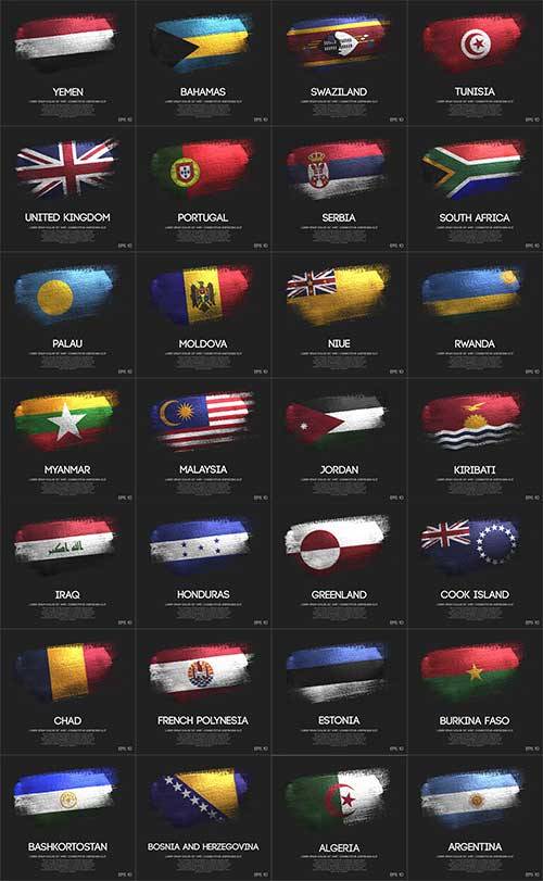  Флаги народов мира - 2 - Векторный клипарт / World flags - 2 - Vector Graphics