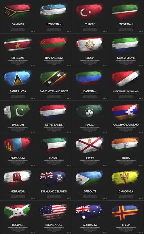   Флаги народов мира - 6 - Векторный клипарт / World flags - 6 - Vector Graphics
