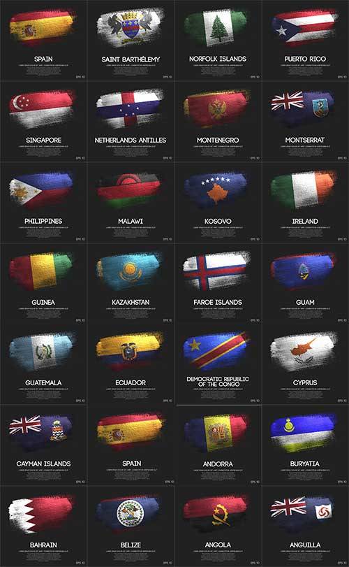  Флаги народов мира - 10 - Векторный клипарт / World flags - 10 - Vector Graphics