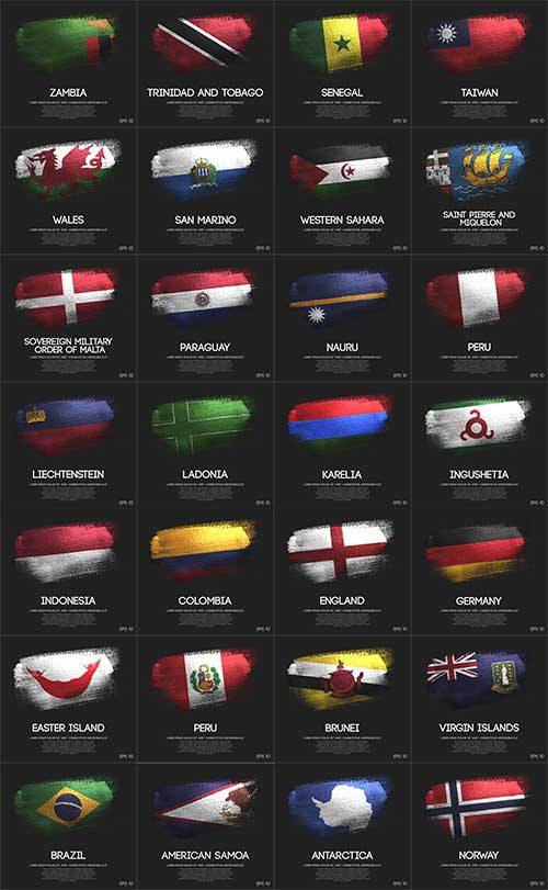   Флаги народов мира - 9 - Векторный клипарт / World flags - 9 - Vector Graphics