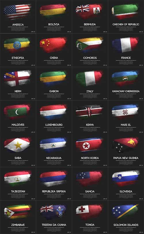   Флаги народов мира - 8 - Векторный клипарт / World flags - 8 - Vector Graphics