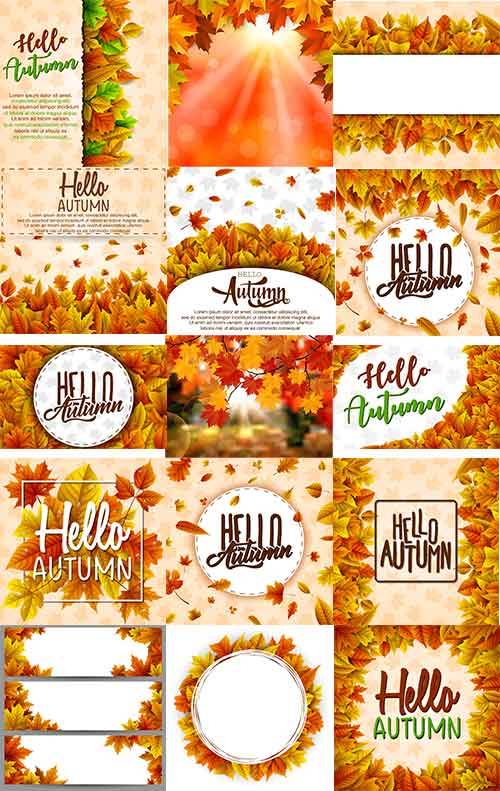  Осенние фоны в векторе - 6 / Autumn backgrounds in vector -6 