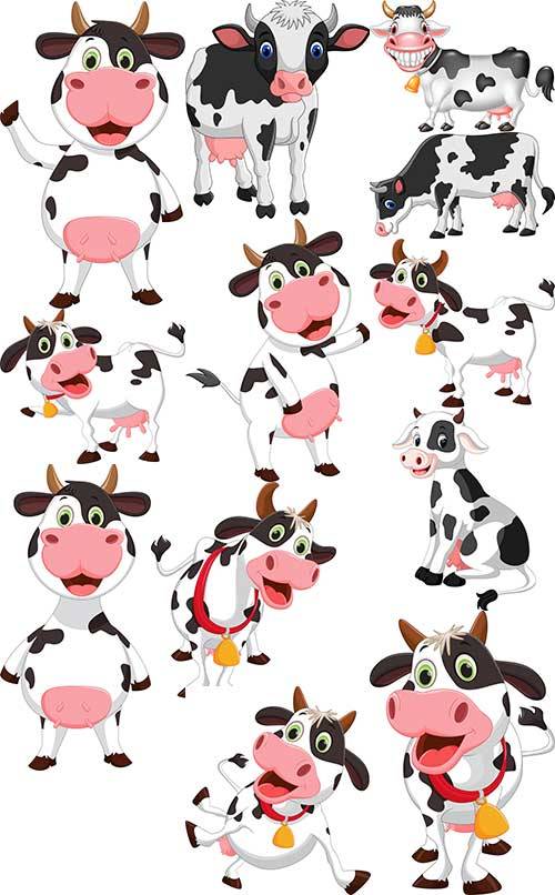 Забавная корова - Векторный клипарт / Funny cow - Vector Graphics