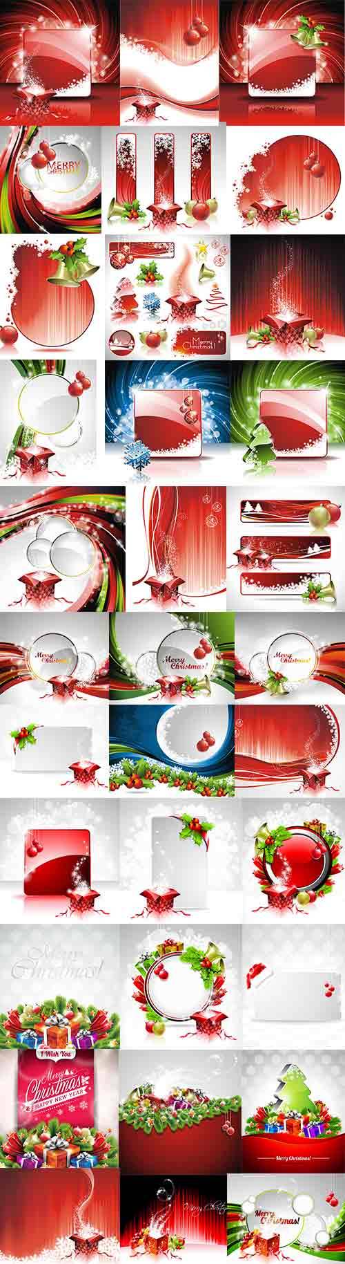   Новогодние фоны - 5 - Векторный клипарт / Christmas backgrounds -5 - Vector Graphics 