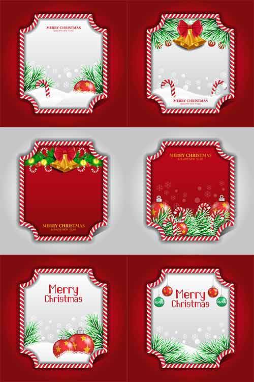  Рождественские открытки в векторе / Christmas cards in vector