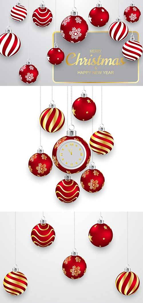 Новогодние шары -3 - Векторный клипарт / Christmas balls -3 - Vector Graphics 