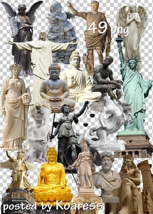 Подборка клипарта png для дизайна - Античная и современная, европейская и восточная скульптура