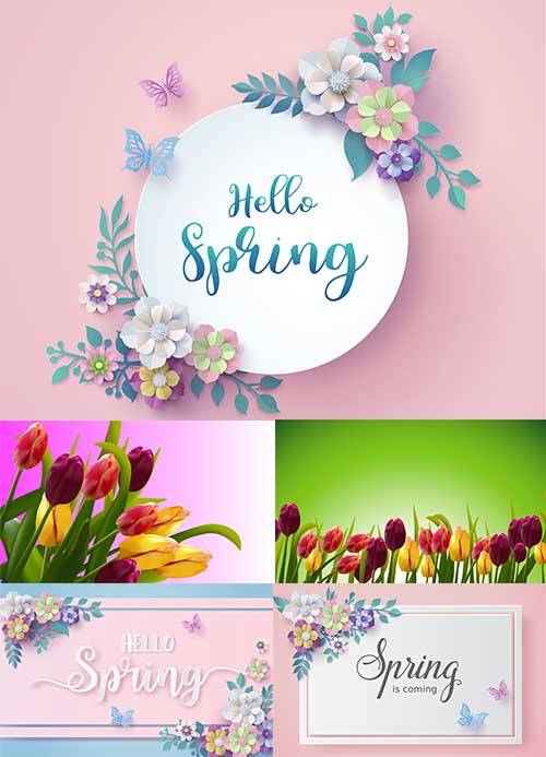  Здравствуй, весна - 16 - Векторный клипарт / Hello Spring - 16 - Vector Graphics