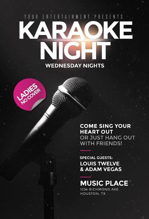 Karaoke Night psd flyer template