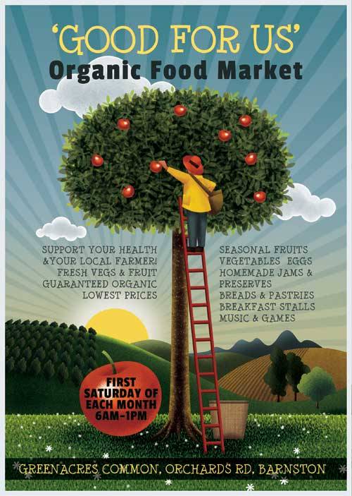 Organic Food Market psd flyer template