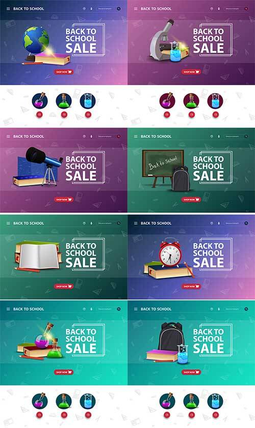  Design site interface with event back school in vector