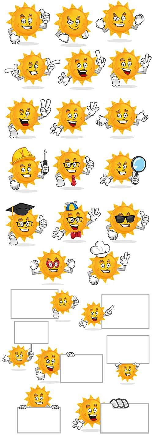  Солнце - Векторный клипарт / Sun - Vector Graphics