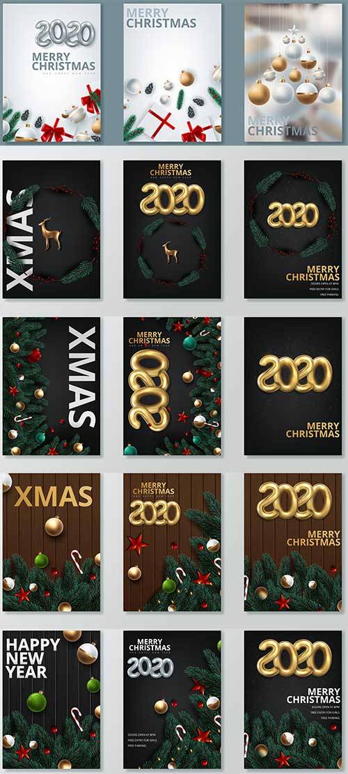 Новогодние баннеры - 3 - Векторный клипарт / Christmas banners - 3 - Vector Graphics
