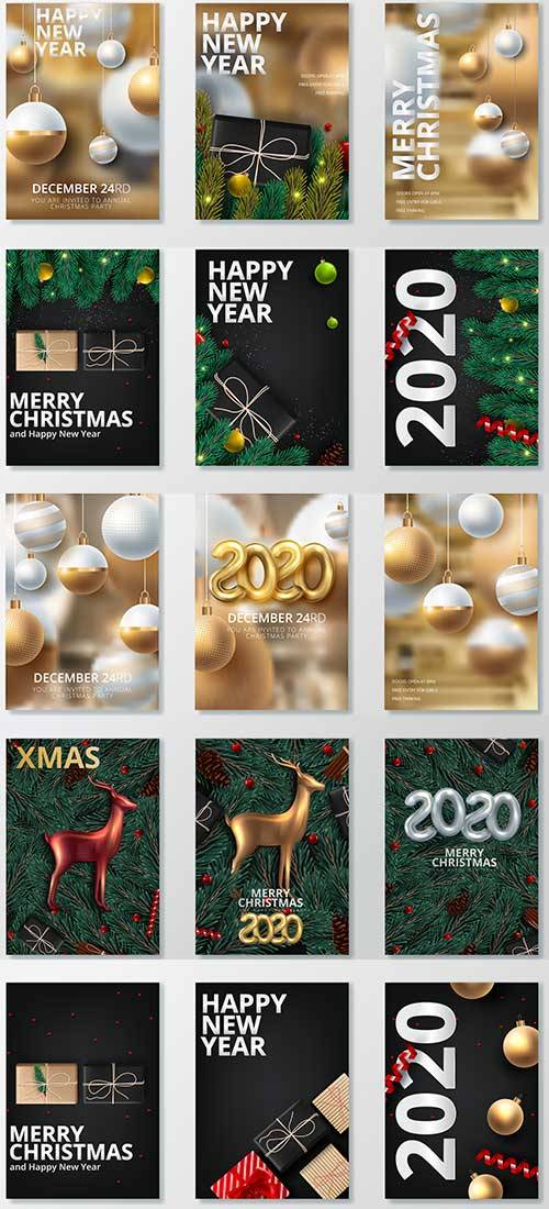  Новогодние баннеры - 4 - Векторный клипарт / Christmas banners - 4 - Vector Graphics