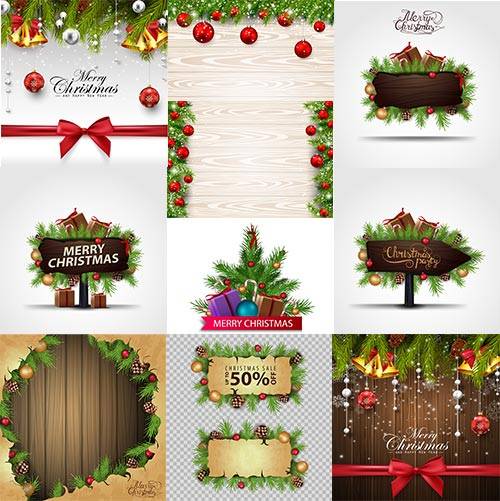    Новогоднее ассорти 4 - Векторный клипарт / Christmas pictures 4 - Vector Graphics