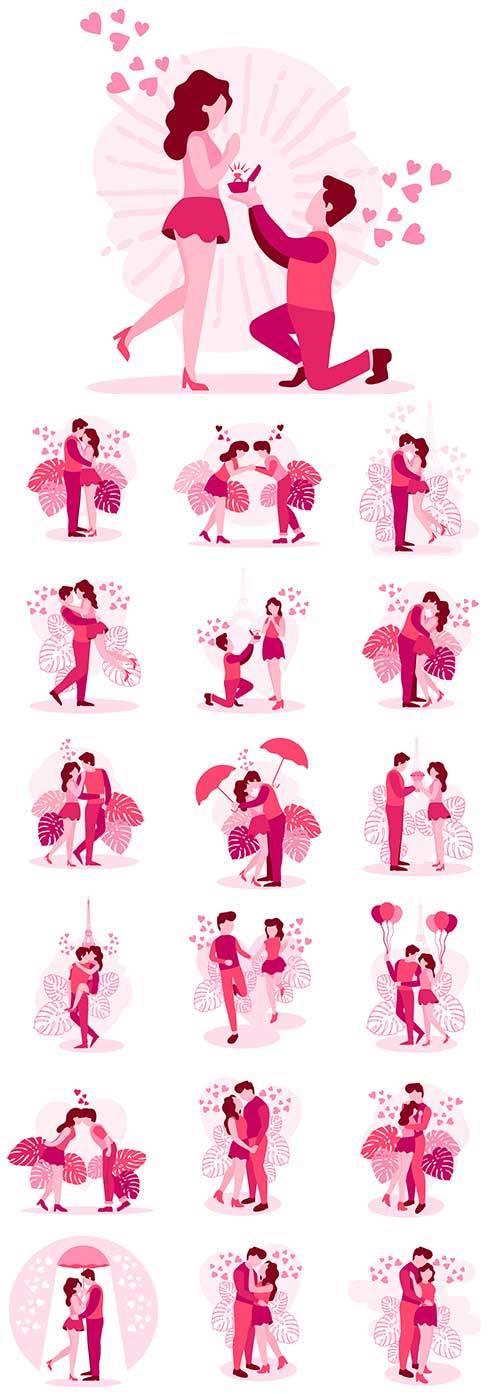 Романтическое свидание - Векторный клипарт / Romantic date - Vector Graphics
