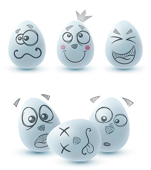 Забавные яйца к Пасхе - Векторный клипарт / Funny eggs for Easter - Vector Graphics
