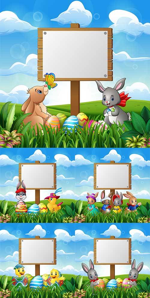 Фоны к Пасхе в векторе 7 / Easter backgrounds in vector 7