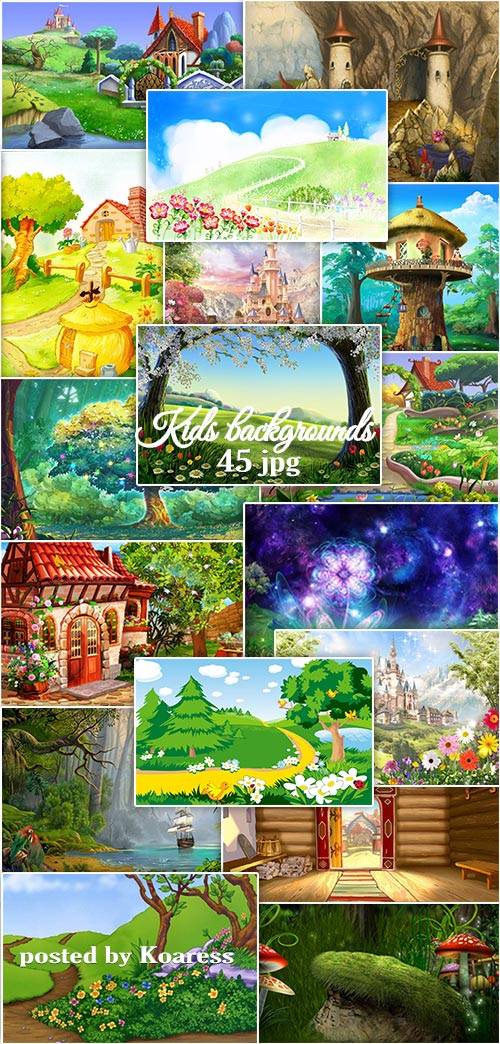 Детские рисованные фоны для коллажей  - Kids painted backgrounds for collages