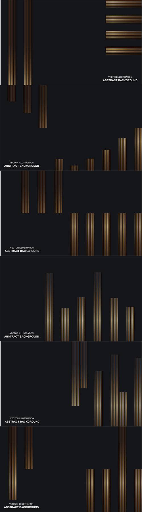 Абстрактные векторные фоны с золотыми линиями