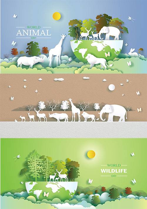 Животные на нашей планете - Векторный клипарт