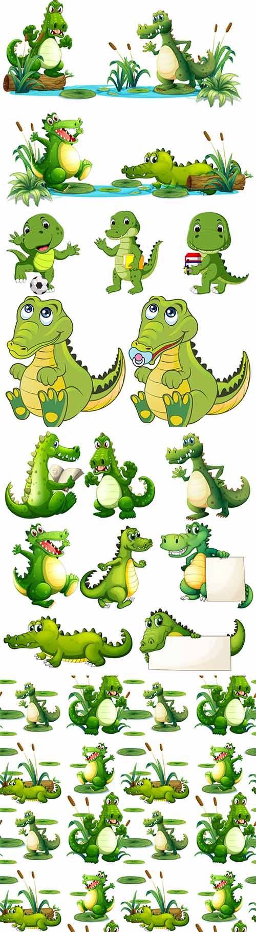 Забавный крокодил - Векторный клипарт