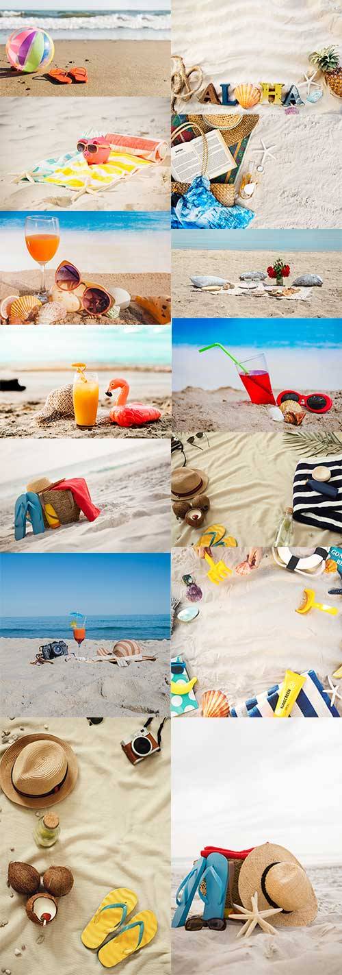 Лето, море и песок - Летние растровые фоны
