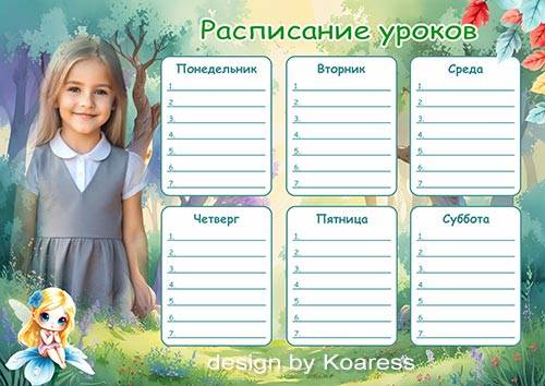 Расписание уроков для школьников - Фея-малышка